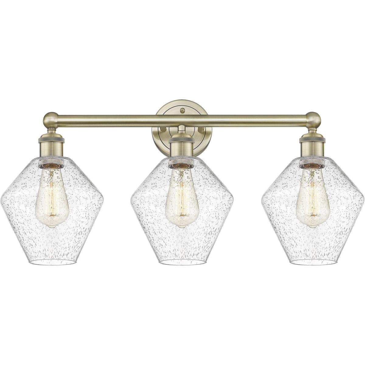 Innovations Lighting 616-3W-AB-G654-8 Cindyrella 3 Light 26 inch Antique Brass Bath Vanity Light Wall Light in Seedy