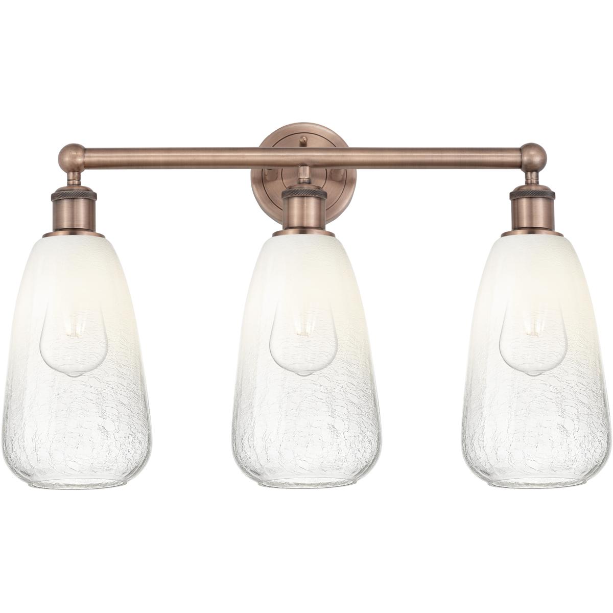 Innovations Lighting 616-3W-AC-G480-6OP Edison Brookhaven Almond 3 Light 24 inch Antique Copper Bath Vanity Light Wall Light in Opal Glass