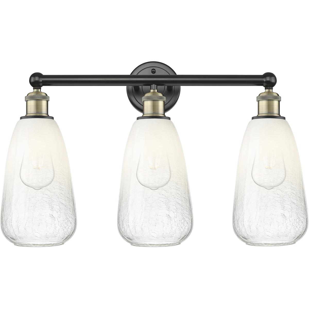 Innovations Lighting 616-3W-BAB-G480-6OP Edison Brookhaven Almond 3 Light 24 inch Black Antique Brass Bath Vanity Light Wall Light in Opal Glass