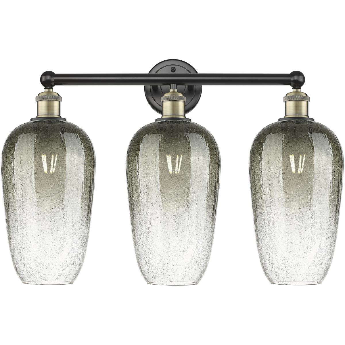 Innovations Lighting 616-3W-BAB-G484-7SL Edison Brookhaven Flute 3 Light 25 inch Black Antique Brass Bath Vanity Light Wall Light in Slate Glass