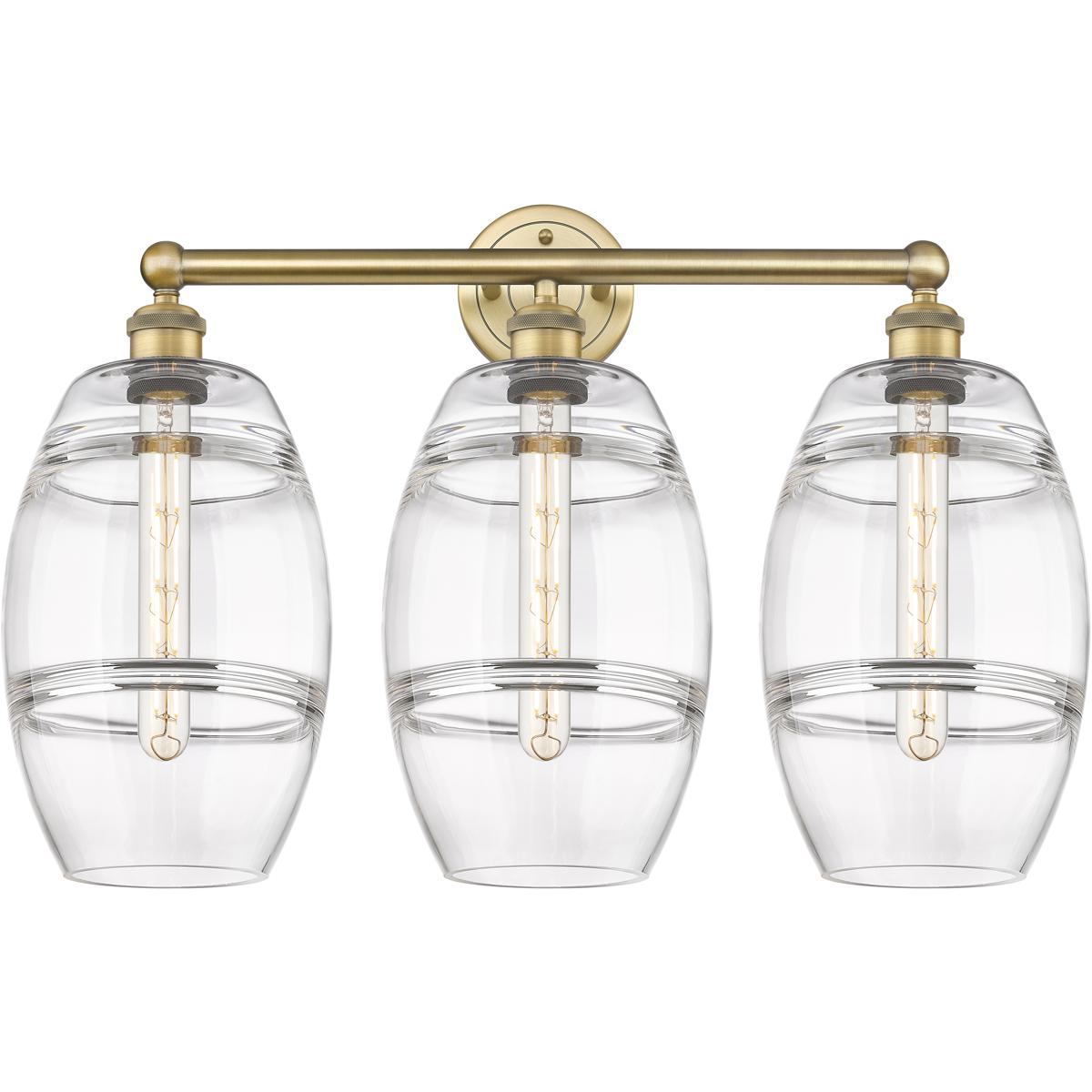 Innovations Lighting 616-3W-BB-G557-8CL Edison Vaz 3 Light 26 inch Brushed Brass Bath Vanity Light Wall Light