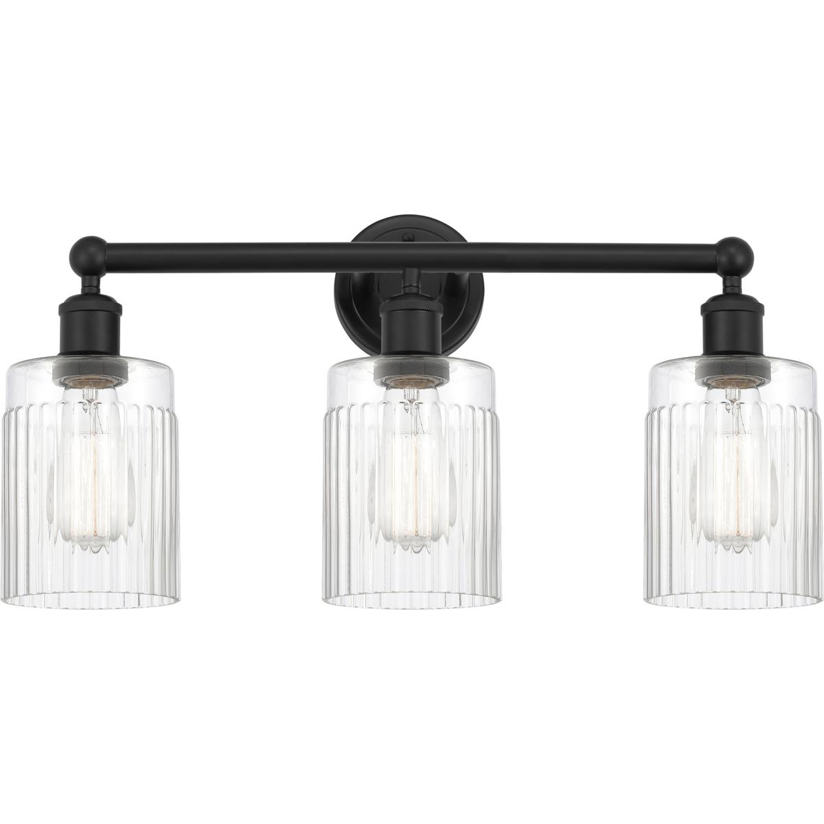 Innovations Lighting 616-3W-BK-G342 Edison Hadley 3 Light 23 inch Matte Black Bath Vanity Light Wall Light in Clear Glass