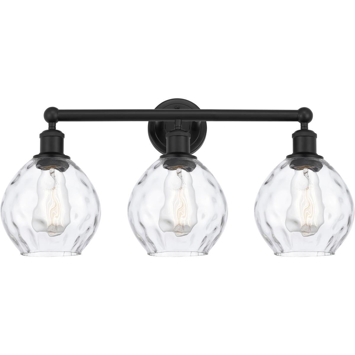 Innovations Lighting 616-3W-BK-G362 Edison Waverly 3 Light 24 inch Matte Black Bath Vanity Light Wall Light