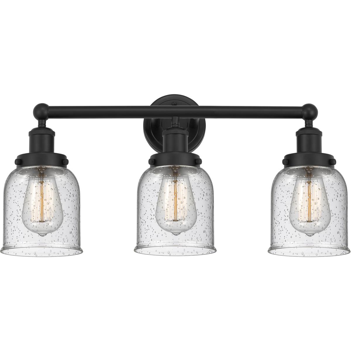 Innovations Lighting 616-3W-BK-G54 Bell 3 Light 24.5 inch Matte Black Bath Vanity Light Wall Light