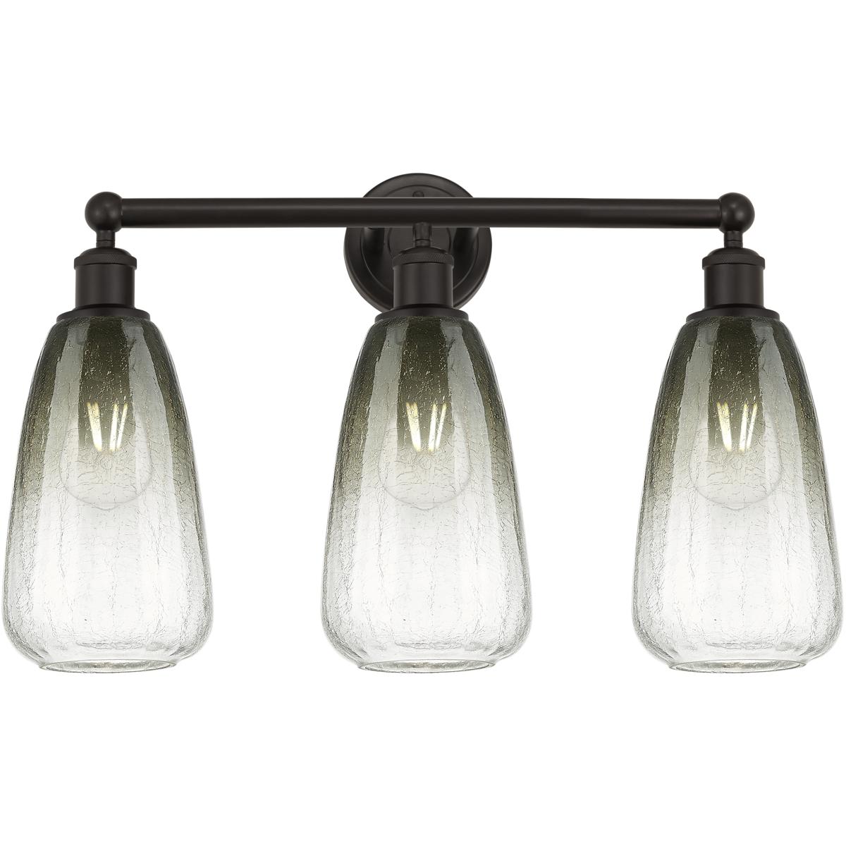 Innovations Lighting 616-3W-OB-G480-6SL Edison Brookhaven Almond 3 Light 24 inch Oil Rubbed Bronze Bath Vanity Light Wall Light in Slate Glass
