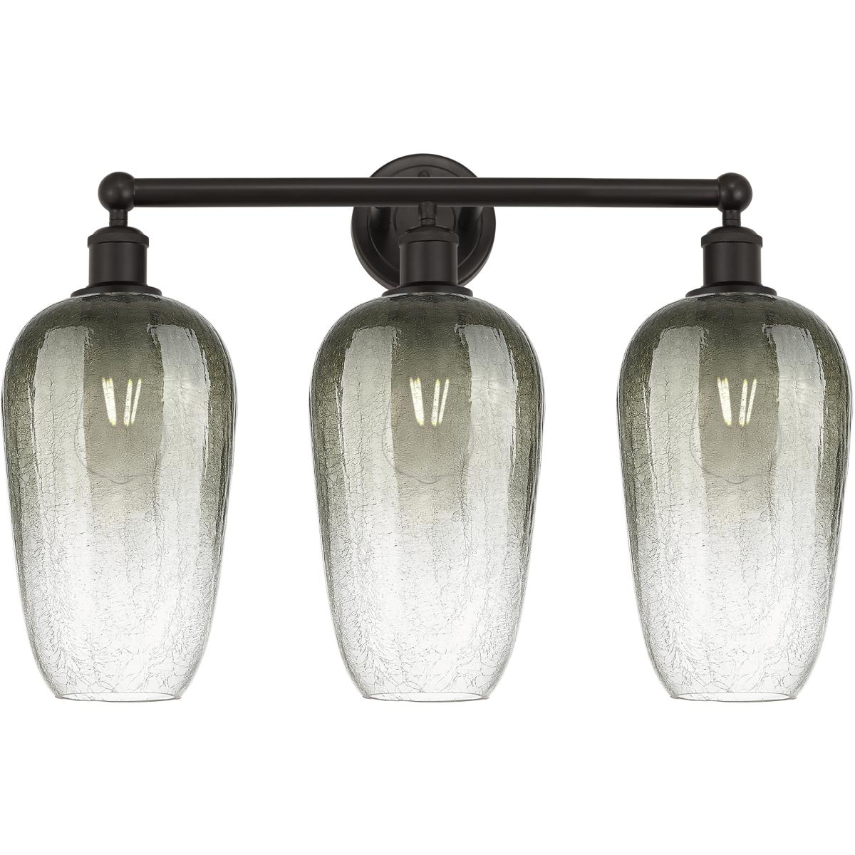 Innovations Lighting 616-3W-OB-G484-7SL Edison Brookhaven Flute 3 Light 25 inch Oil Rubbed Bronze Bath Vanity Light Wall Light in Slate Glass