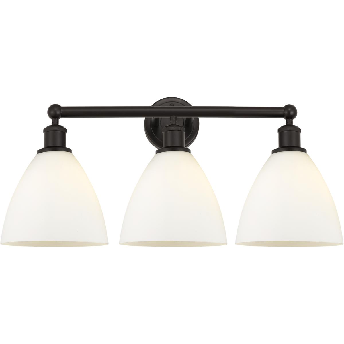 Innovations Lighting 616-3W-OB-GBD-751 Edison Bristol Glass 3 Light 26 inch Oil Rubbed Bronze Bath Vanity Light Wall Light in Matte White Glass