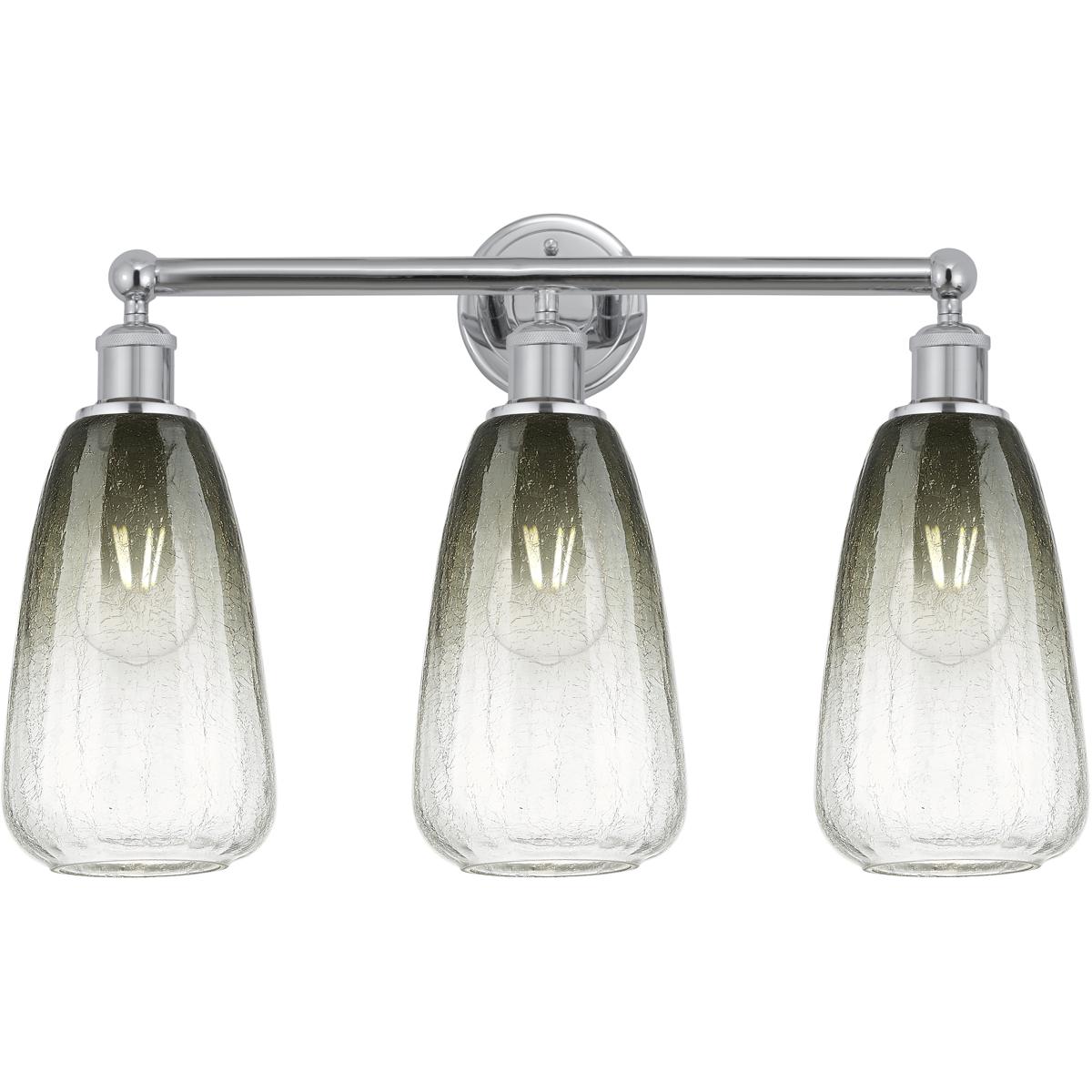 Innovations Lighting 616-3W-PC-G480-6SL Edison Brookhaven Almond 3 Light 24 inch Polished Chrome Bath Vanity Light Wall Light in Slate Glass