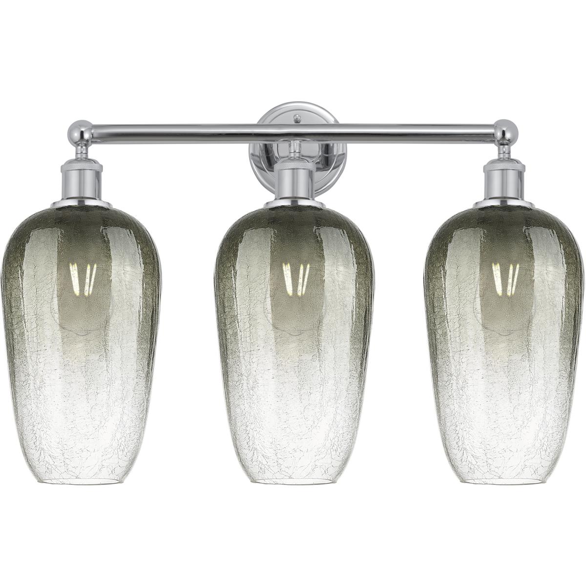Innovations Lighting 616-3W-PC-G484-7SL Edison Brookhaven Flute 3 Light 25 inch Polished Chrome Bath Vanity Light Wall Light in Slate Glass