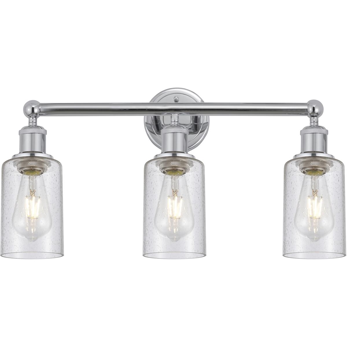 Innovations Lighting 616-3W-PC-G804 Clymer 3 Light 21.88 inch Polished Chrome Bath Vanity Light Wall Light in Seedy Glass