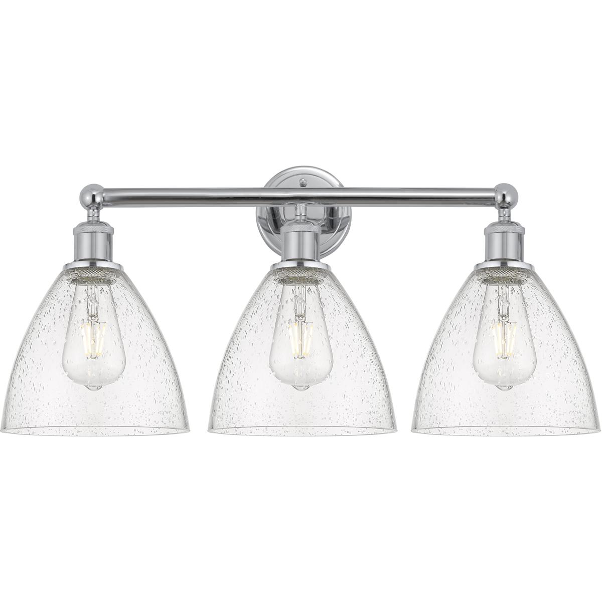 Innovations Lighting 616-3W-PC-GBD-754 Edison Bristol Glass 3 Light 26 inch Polished Chrome Bath Vanity Light Wall Light in Seedy Glass