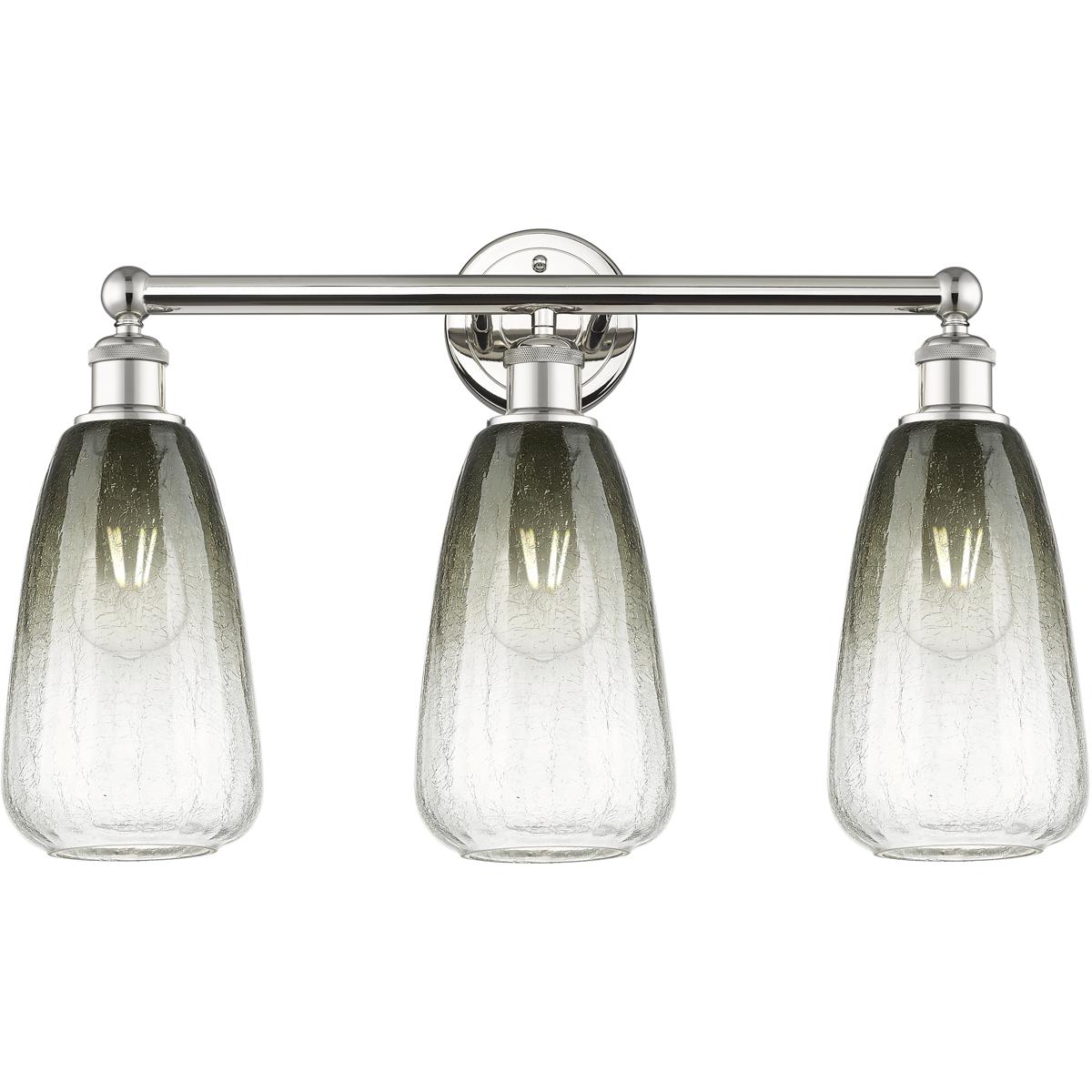 Innovations Lighting 616-3W-PN-G480-6SL Edison Brookhaven Almond 3 Light 24 inch Polished Nickel Bath Vanity Light Wall Light in Slate Glass