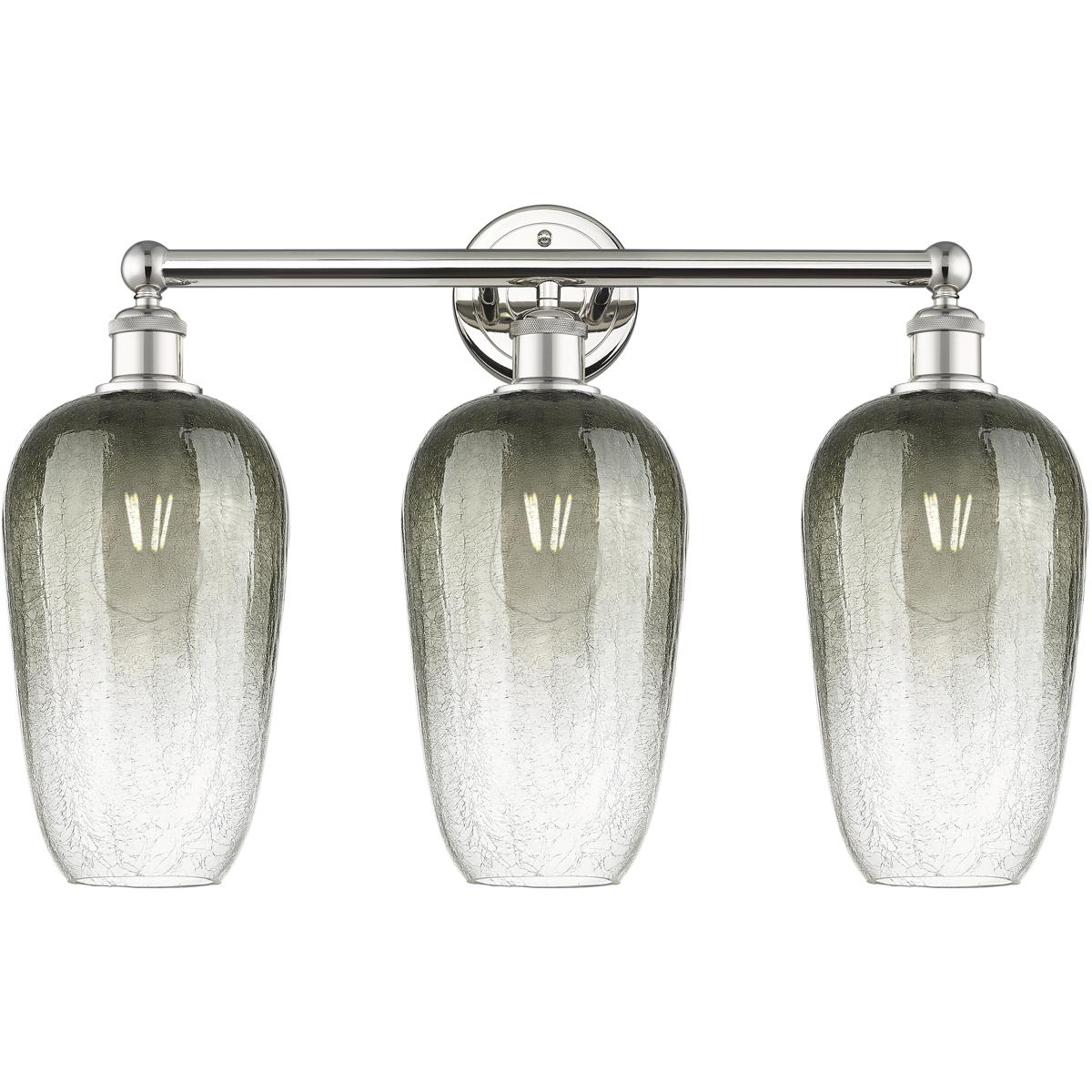 Innovations Lighting 616-3W-PN-G484-7SL Edison Brookhaven Flute 3 Light 25 inch Polished Nickel Bath Vanity Light Wall Light in Slate Glass