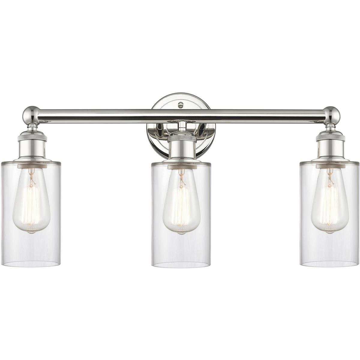 Innovations Lighting 616-3W-PN-G802 Clymer 3 Light 21.88 inch Polished Nickel Bath Vanity Light Wall Light in Clear