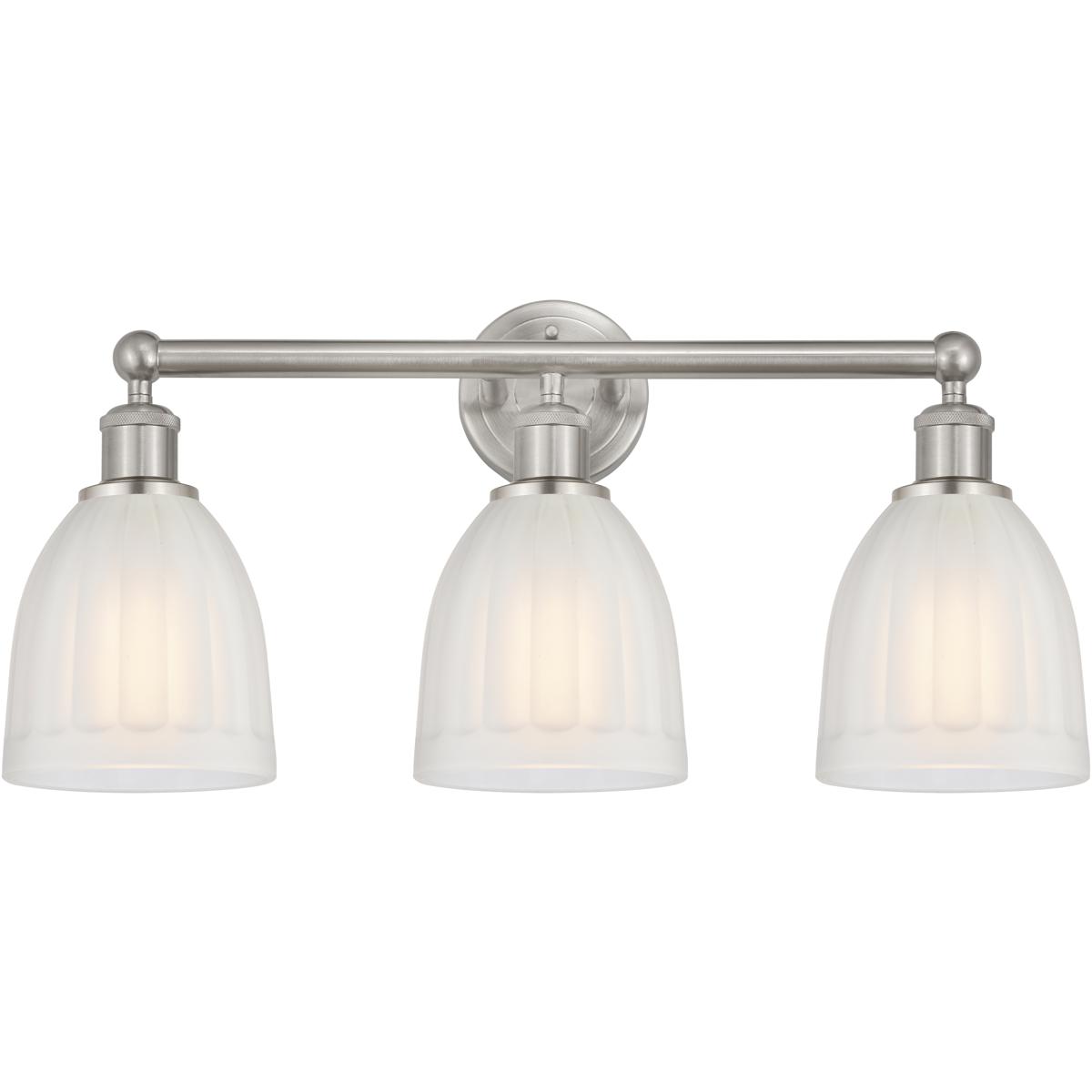 Innovations Lighting 616-3W-SN-G441 Edison Brookfield 3 Light 24 inch Brushed Satin Nickel Bath Vanity Light Wall Light in White