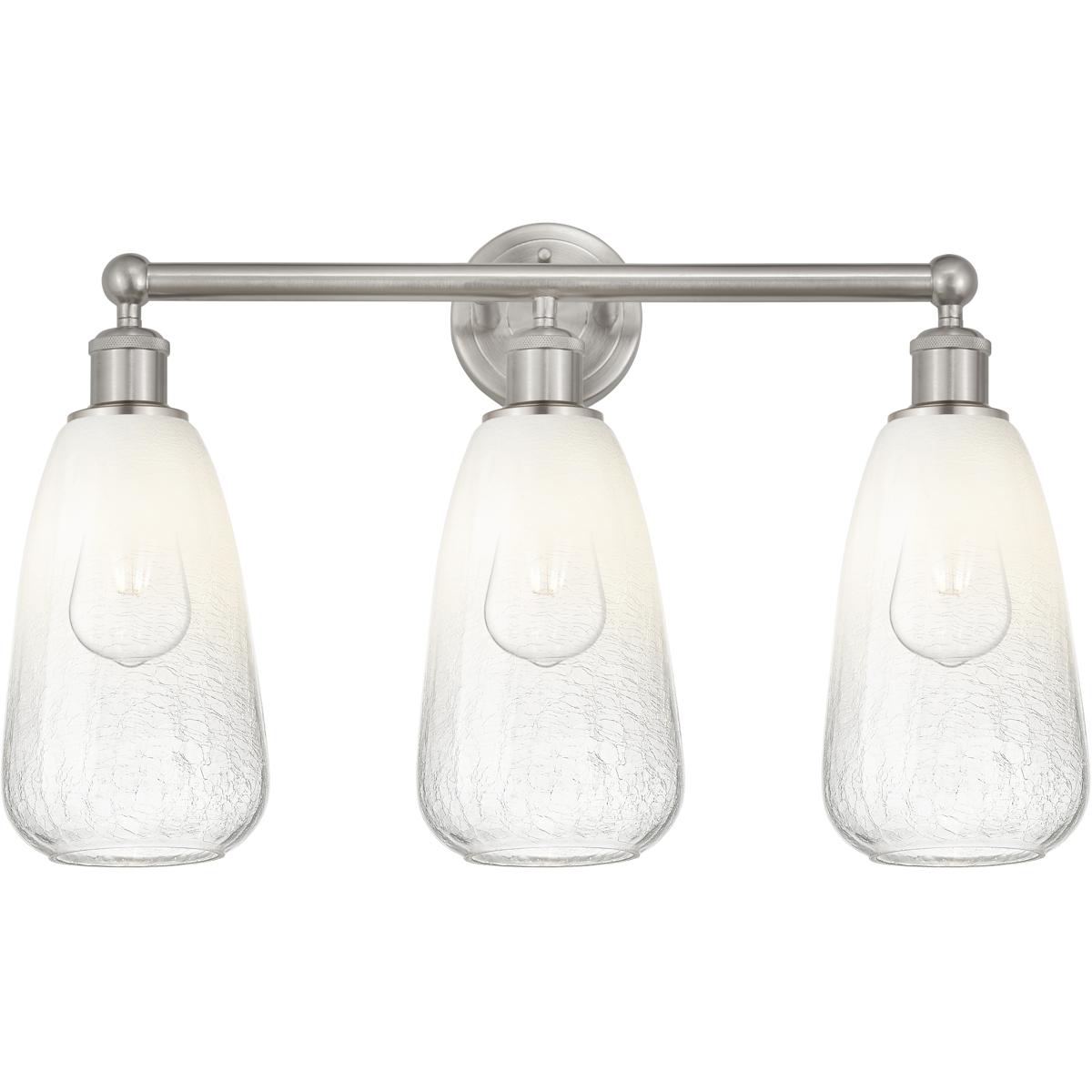 Innovations Lighting 616-3W-SN-G480-6OP Edison Brookhaven Almond 3 Light 24 inch Brushed Satin Nickel Bath Vanity Light Wall Light in Opal Glass