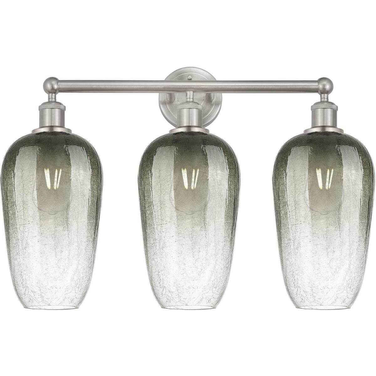 Innovations Lighting 616-3W-SN-G484-7SL Edison Brookhaven Flute 3 Light 25 inch Brushed Satin Nickel Bath Vanity Light Wall Light in Slate Glass