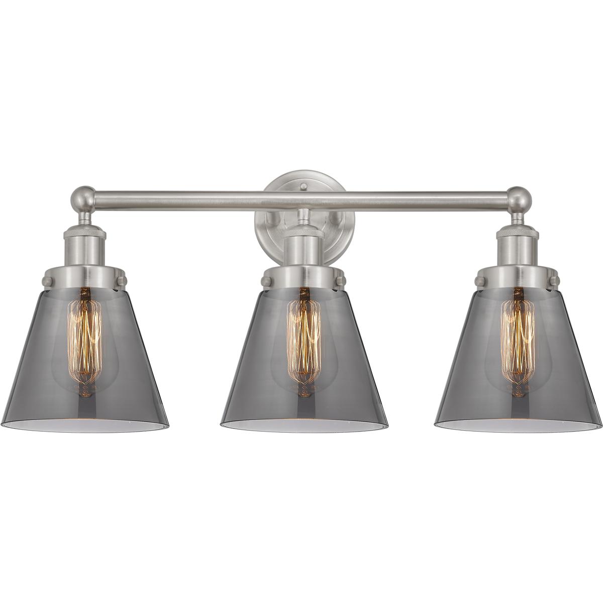 Innovations Lighting Bruno Marashlian Cone 24 Inch 3 Light Bath Vanity Light Cone - 616-3W-SN-G63 - Industrial