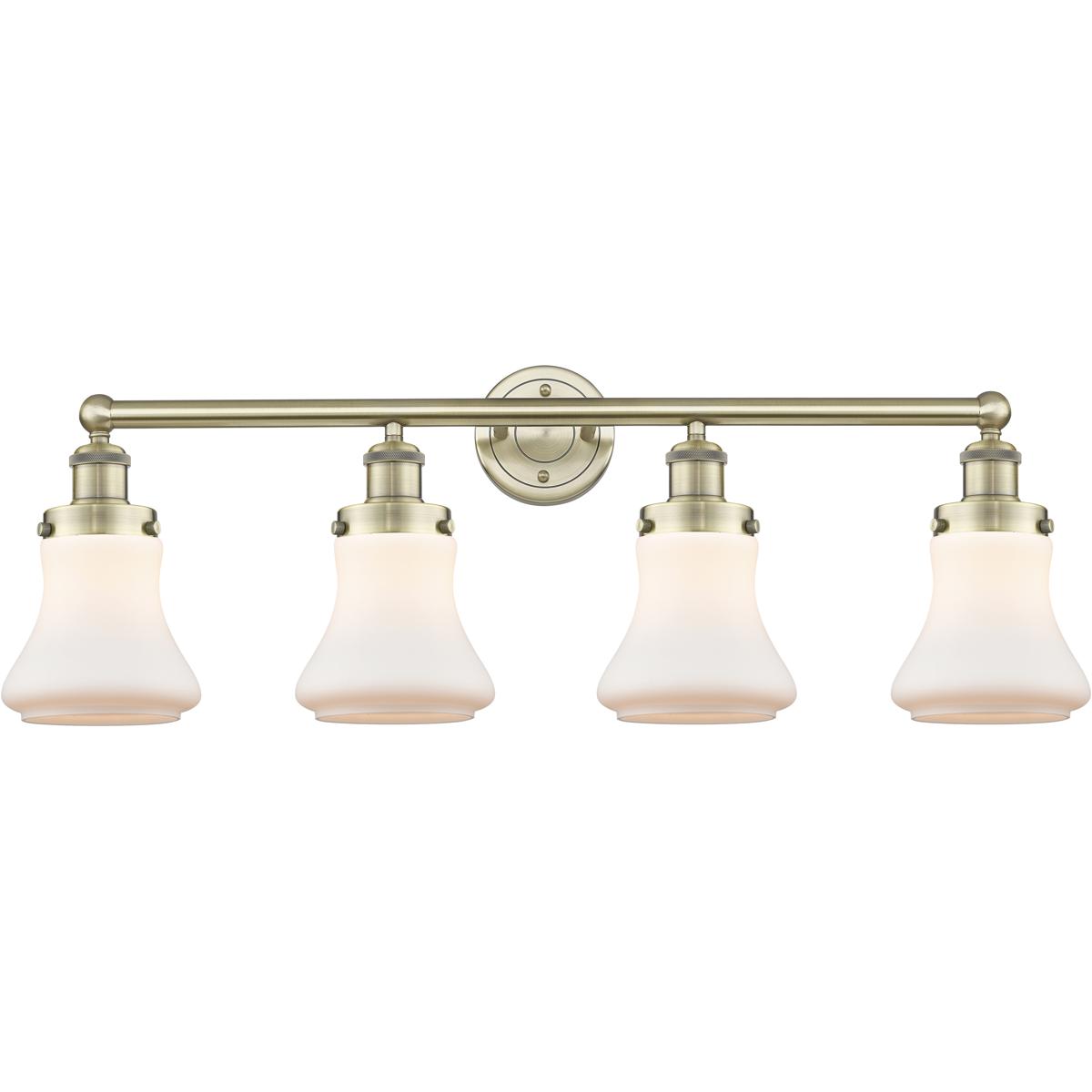 Innovations Lighting 616-4W-AB-G191 Bellmont 4 Light 33.5 inch Antique Brass Bath Vanity Light Wall Light in Matte White