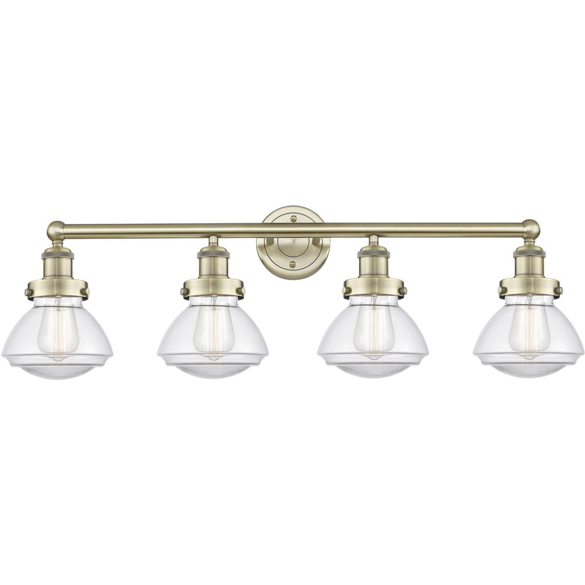 Innovations Lighting 616-4W-AB-G322 Olean 4 Light 33.5 inch Antique Brass Bath Vanity Light Wall Light in Clear