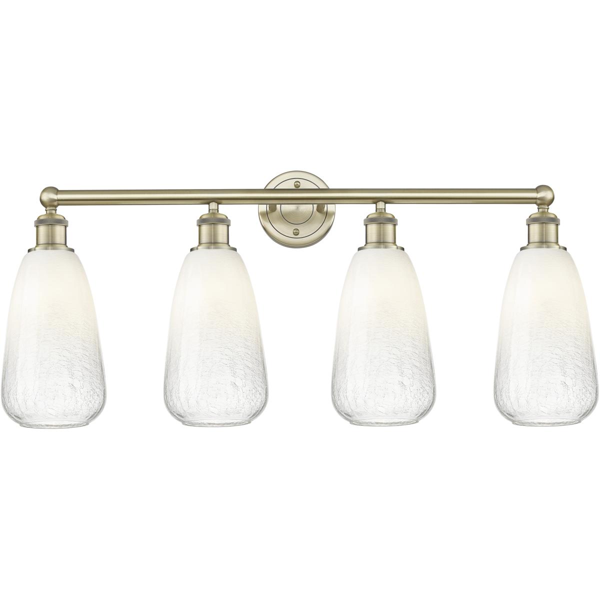 Innovations Lighting 616-4W-AB-G480-6OP Edison Brookhaven Almond 4 Light 33 inch Antique Brass Bath Vanity Light Wall Light in Opal Glass