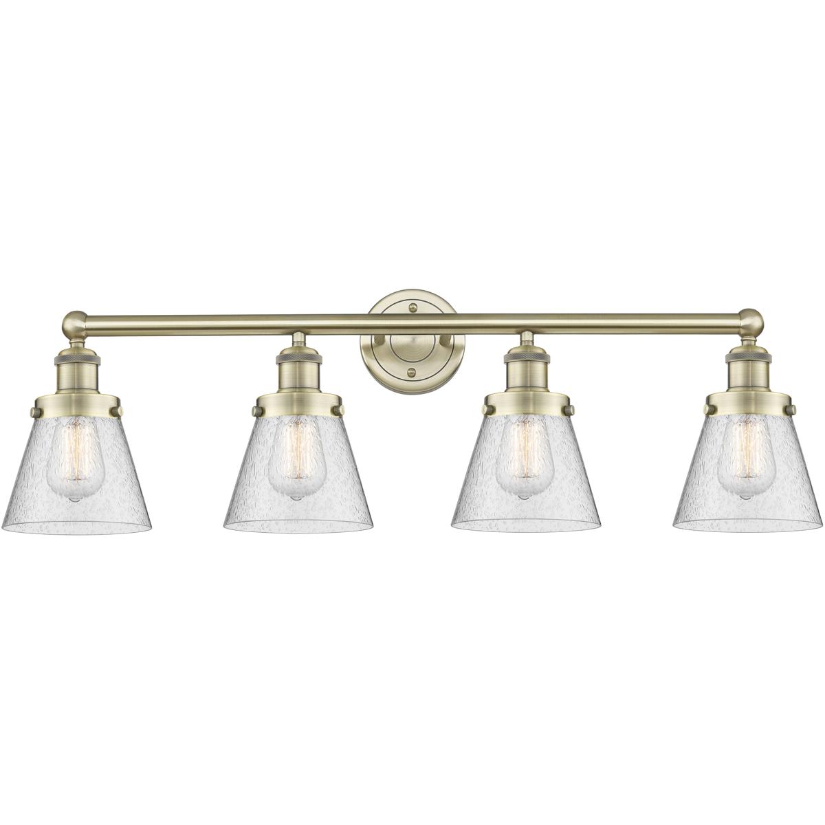 Innovations Lighting Bruno Marashlian Cone 33 Inch 4 Light Bath Vanity Light Cone - 616-4W-AB-G64 - Industrial