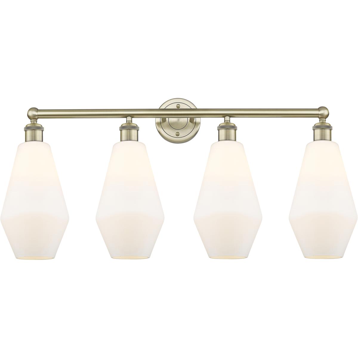 Innovations Lighting 616-4W-AB-G651-7 Cindyrella 4 Light 34 inch Antique Brass Bath Vanity Light Wall Light in Cased Matte White