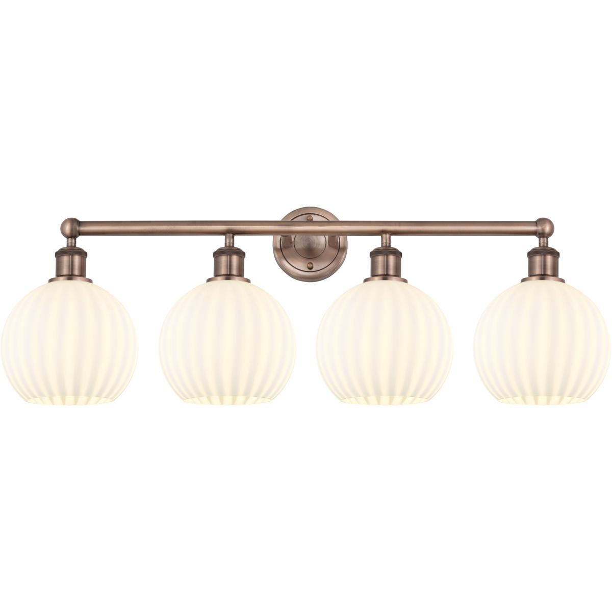 Innovations Lighting White Venetian 35 Inch 4 Light Bath Vanity Light White Venetian - 616-4W-AC-G1217-8WV - Modern Contemporary