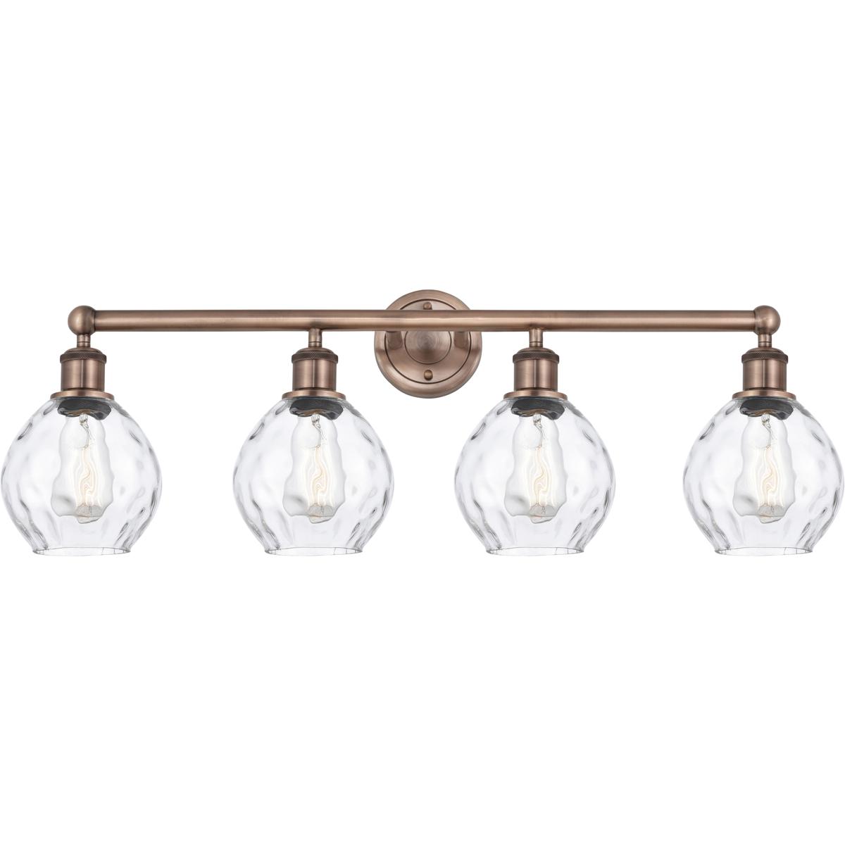 Innovations Lighting 616-4W-AC-G362 Waverly 4 Light 33 inch Antique Copper Bath Vanity Light Wall Light