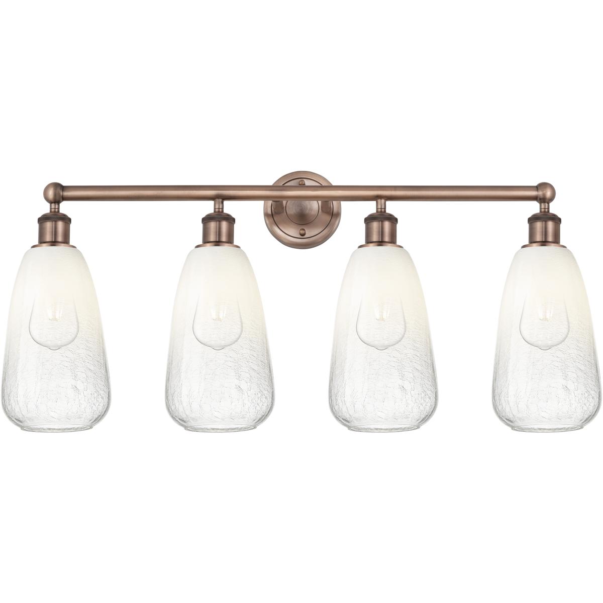 Innovations Lighting 616-4W-AC-G480-6OP Edison Brookhaven Almond 4 Light 33 inch Antique Copper Bath Vanity Light Wall Light in Opal Glass