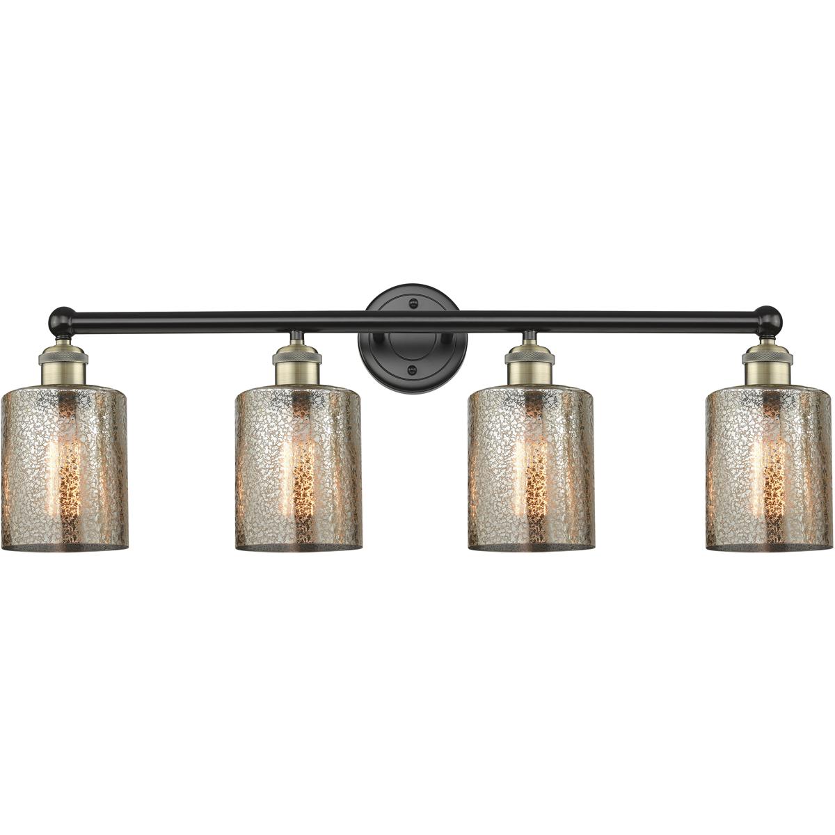 Innovations Lighting 616-4W-BAB-G116 Cobbleskill 4 Light 32 inch Black Antique Brass Bath Vanity Light Wall Light in Mercury