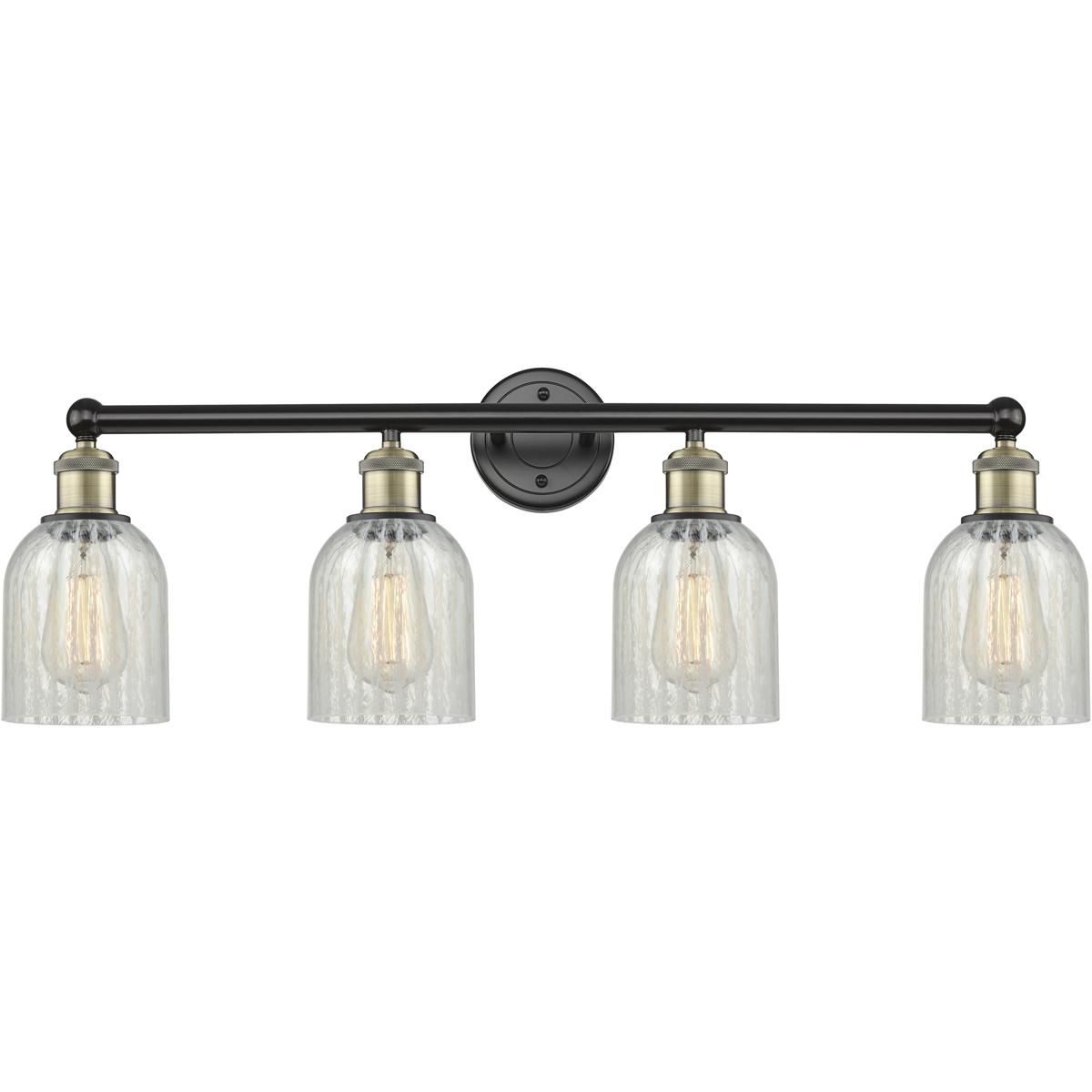 Innovations Lighting 616-4W-BAB-G2511 Caledonia 4 Light 32 inch Black Antique Brass Bath Vanity Light Wall Light in Mouchette