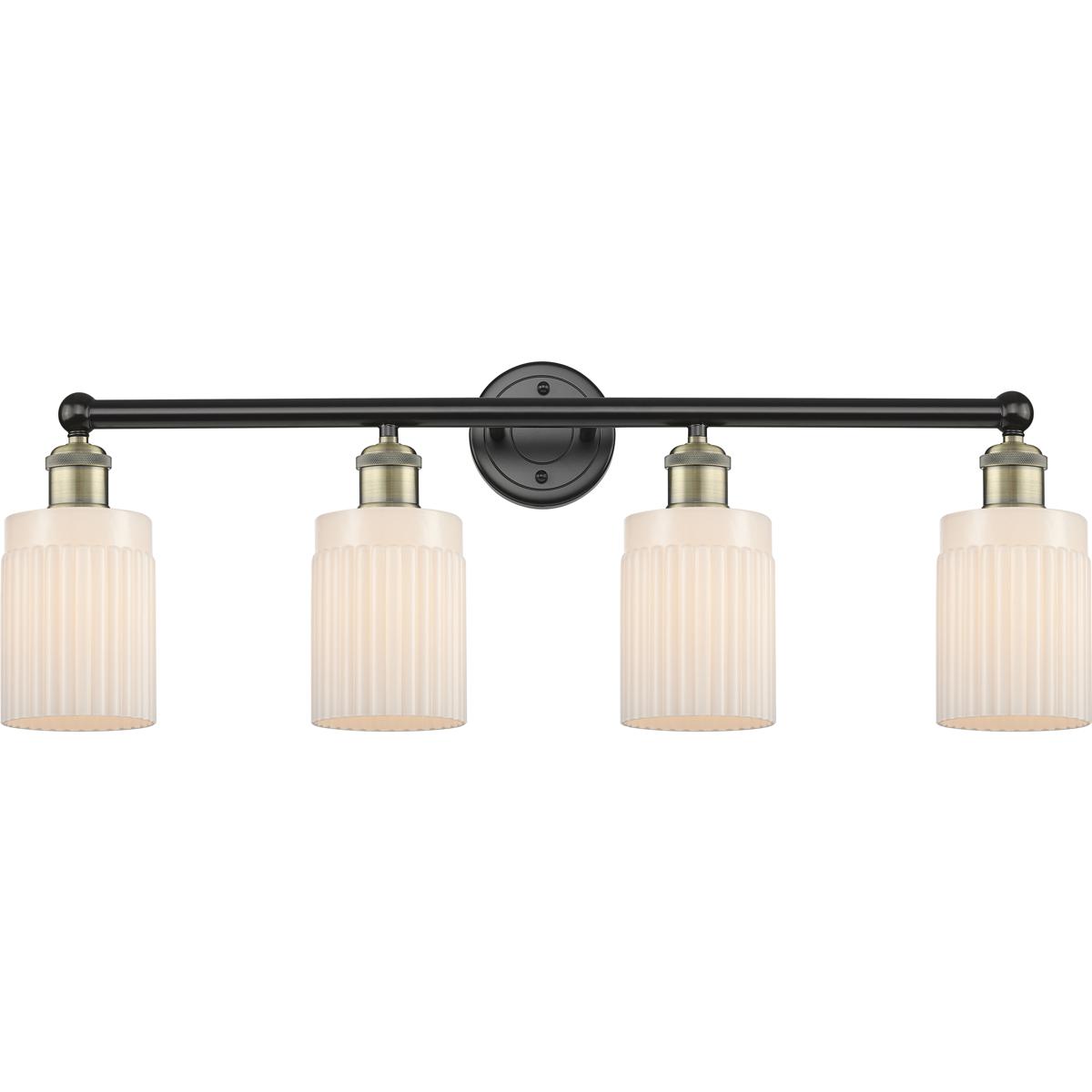 Innovations Lighting 616-4W-BAB-G341 Hadley 4 Light 31.5 inch Black Antique Brass Bath Vanity Light Wall Light in Matte White