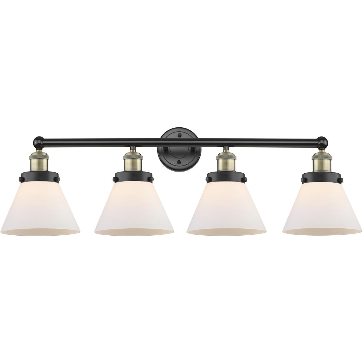 Innovations Lighting 616-4W-BAB-G41 Cone 4 Light 34.75 inch Black Antique Brass Bath Vanity Light Wall Light in Matte White