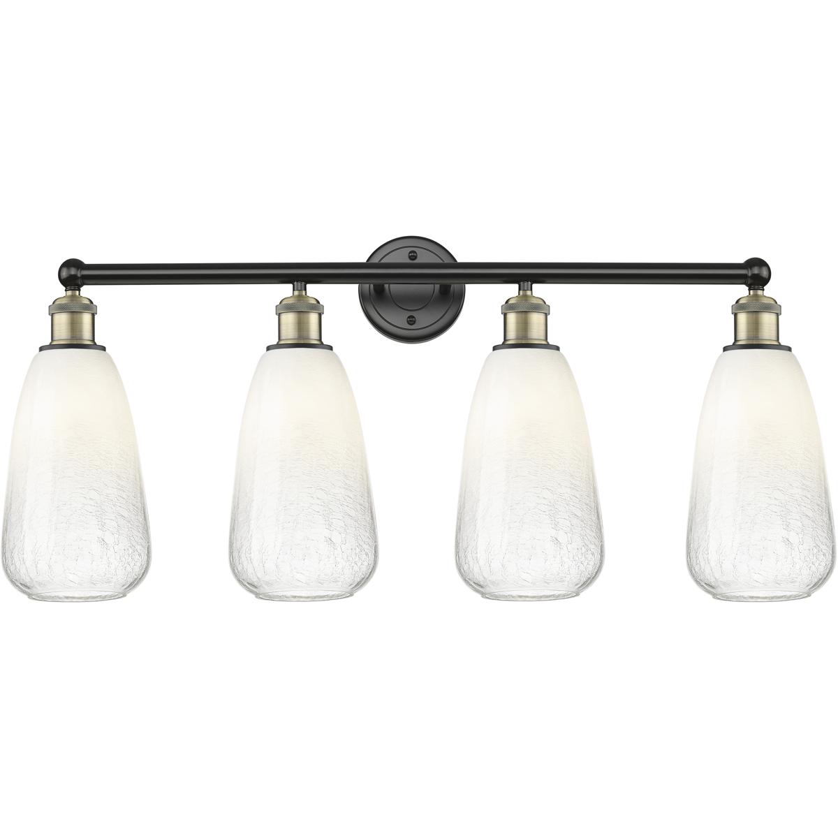Innovations Lighting 616-4W-BAB-G480-6OP Edison Brookhaven Almond 4 Light 33 inch Black Antique Brass Bath Vanity Light Wall Light in Opal Glass