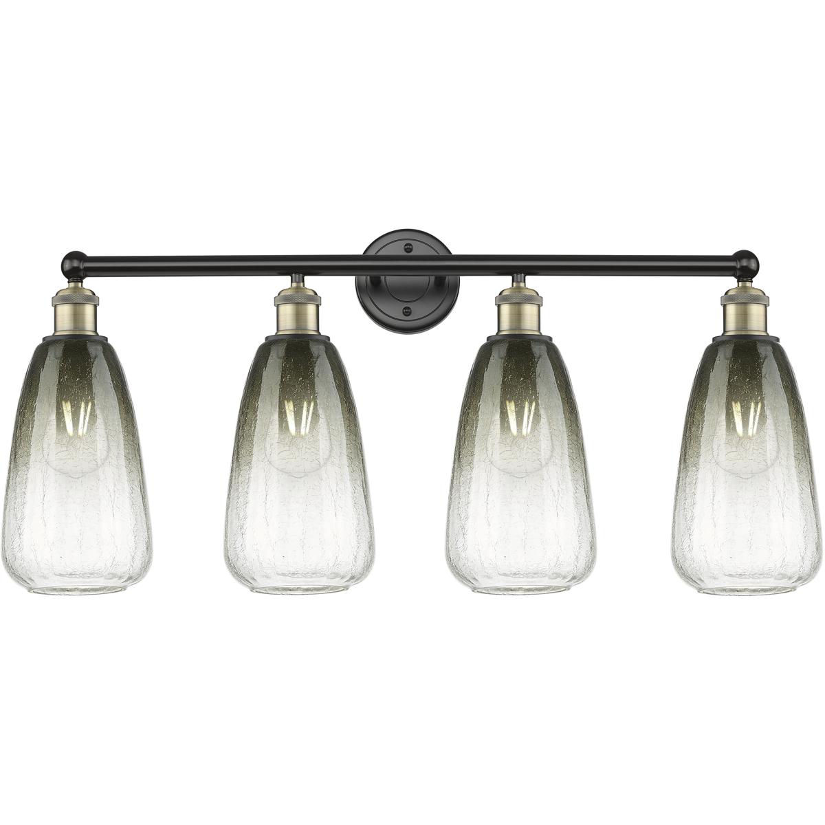 Innovations Lighting 616-4W-BAB-G480-6SL Edison Brookhaven Almond 4 Light 33 inch Black Antique Brass Bath Vanity Light Wall Light in Slate Glass