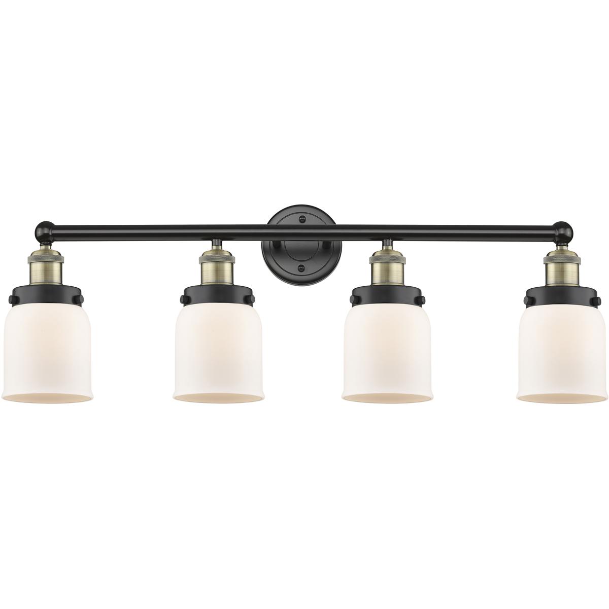 Innovations Lighting 616-4W-BAB-G51 Bell 4 Light 33.5 inch Black Antique Brass Bath Vanity Light Wall Light in Matte White