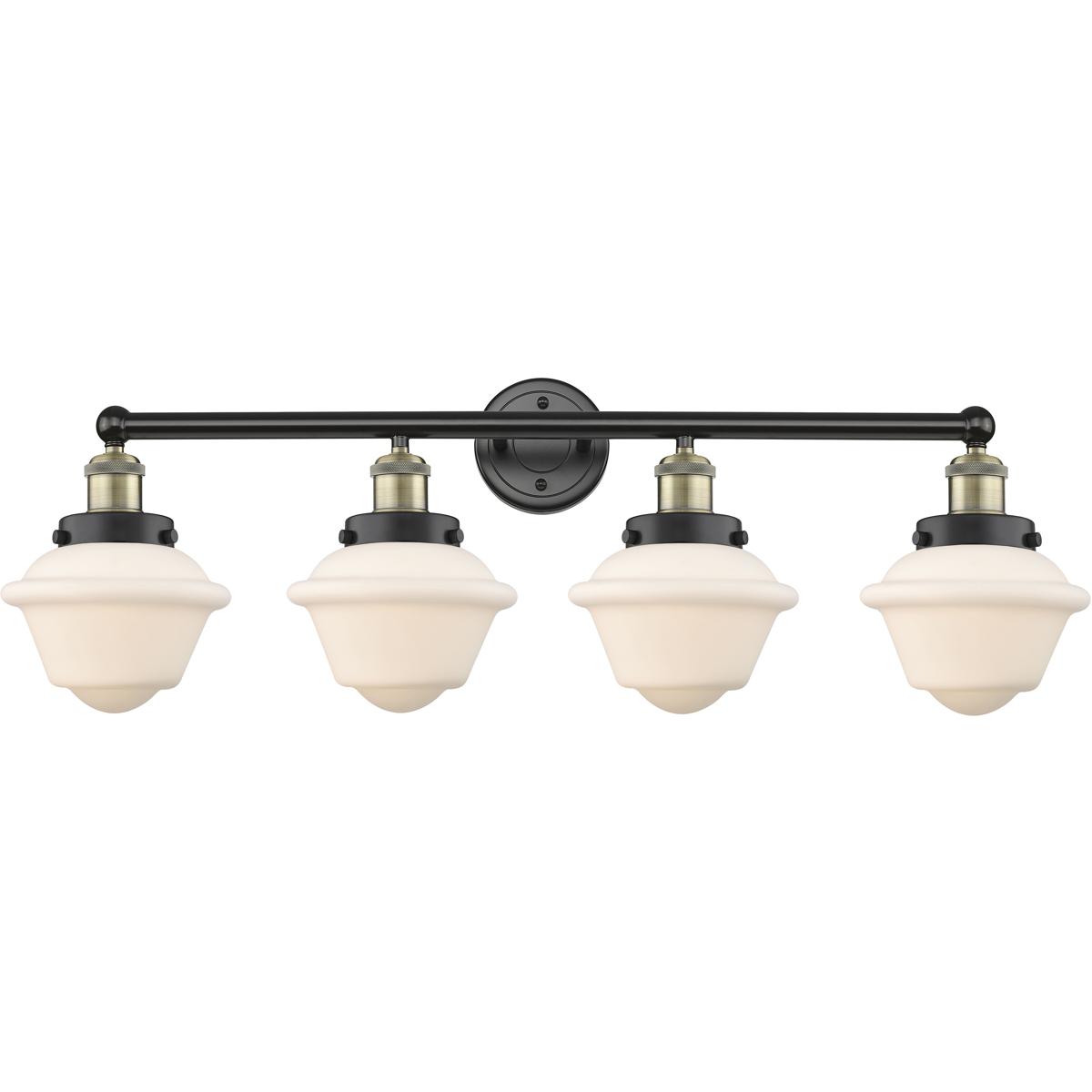 Innovations Lighting 616-4W-BAB-G531 Oxford 4 Light 33.5 inch Black Antique Brass Bath Vanity Light Wall Light in Matte White Glass