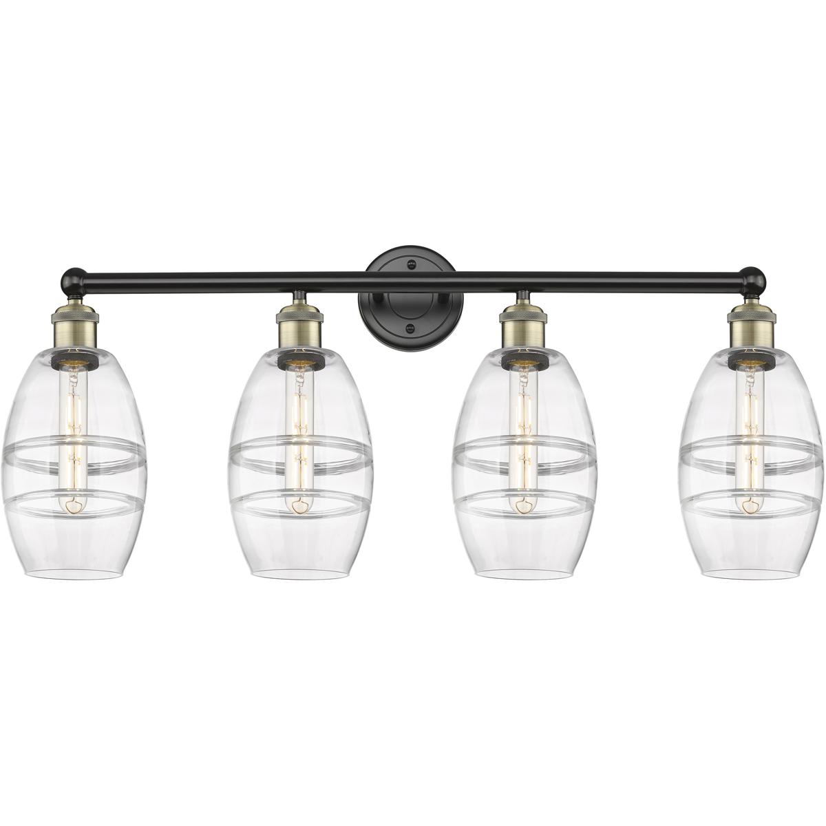 Innovations Lighting 616-4W-BAB-G557-6CL Edison Vaz 4 Light 32.88 inch Black Antique Brass Bath Vanity Light Wall Light