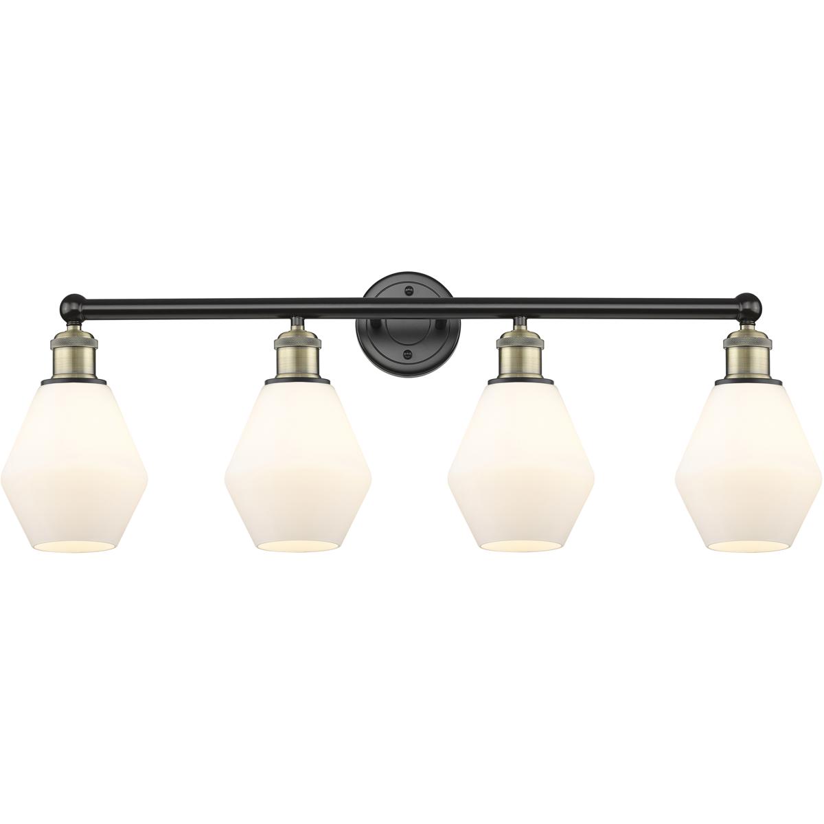 Innovations Lighting 616-4W-BAB-G651-6 Cindyrella 4 Light 33 inch Black Antique Brass Bath Vanity Light Wall Light in Cased Matte White