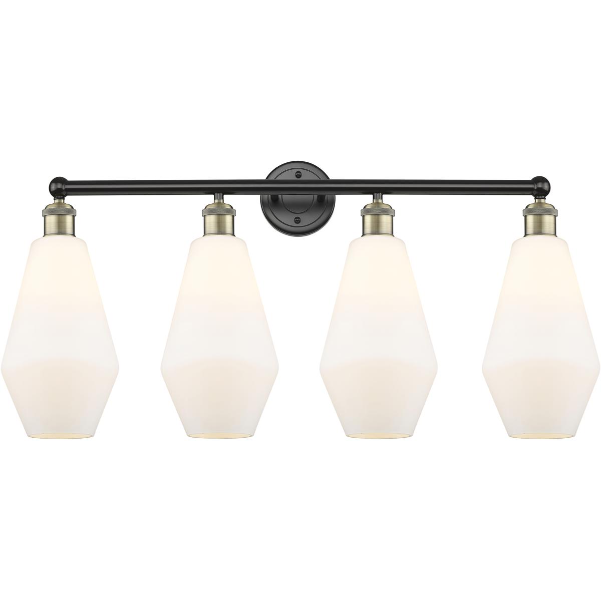 Innovations Lighting 616-4W-BAB-G651-7 Cindyrella 4 Light 34 inch Black Antique Brass Bath Vanity Light Wall Light in Cased Matte White