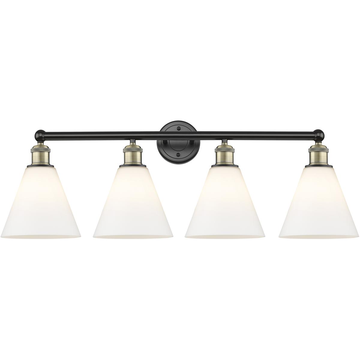 Innovations Lighting 616-4W-BAB-GBC-81 Berkshire 4 Light 35 inch Black Antique Brass Bath Vanity Light Wall Light in Matte White