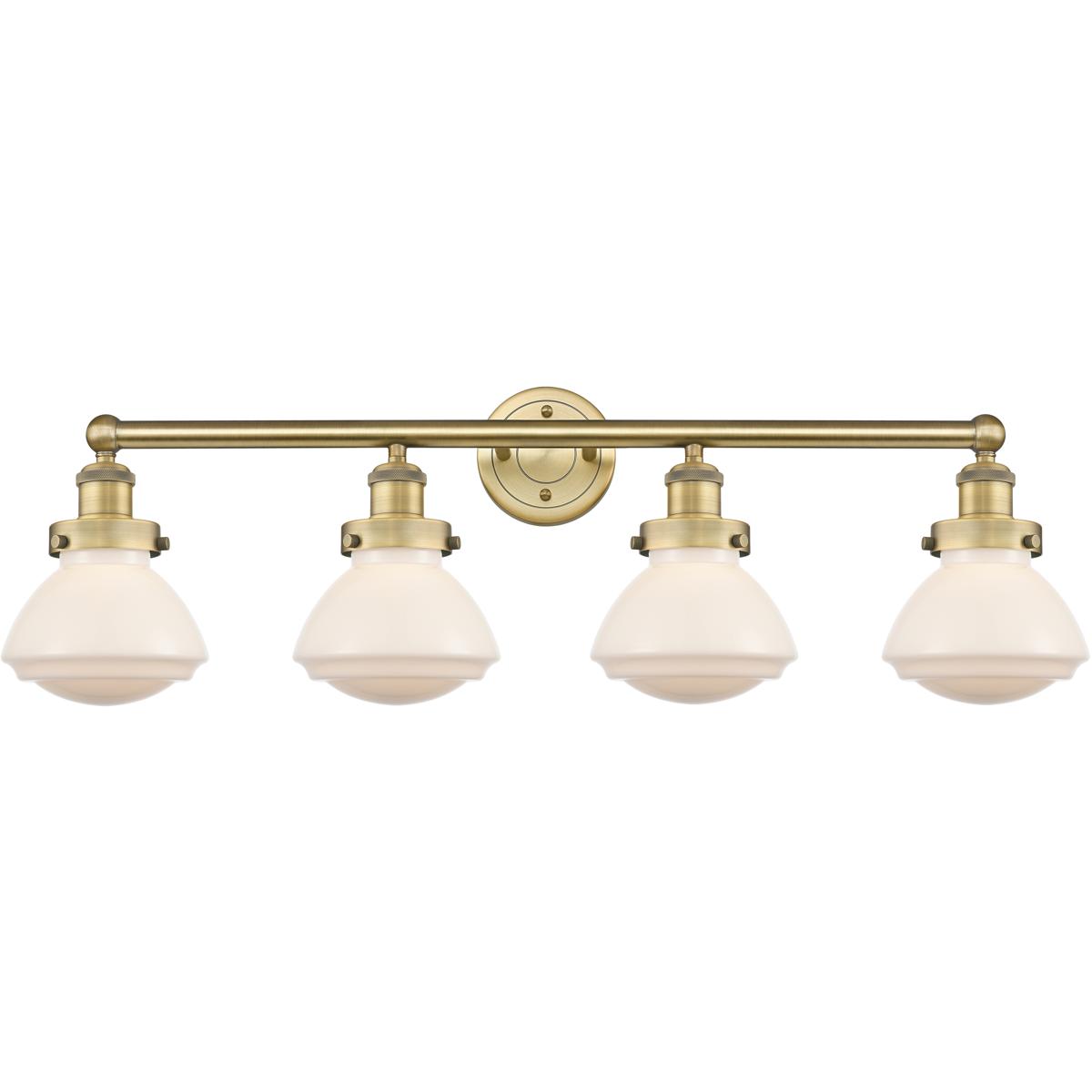 Innovations Lighting 616-4W-BB-G321 Olean 4 Light 33.5 inch Brushed Brass Bath Vanity Light Wall Light in Matte White