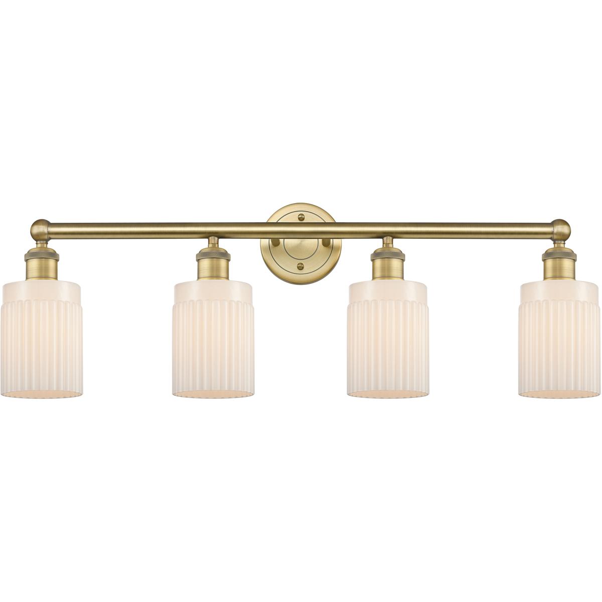 Innovations Lighting 616-4W-BB-G341 Hadley 4 Light 31.5 inch Brushed Brass Bath Vanity Light Wall Light in Matte White