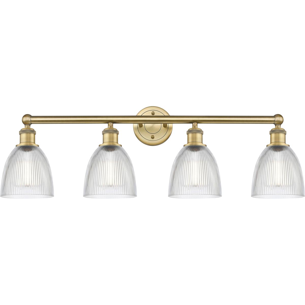 Innovations Lighting 616-4W-BB-G382 Castile 4 Light 33 inch Brushed Brass Bath Vanity Light Wall Light in Clear