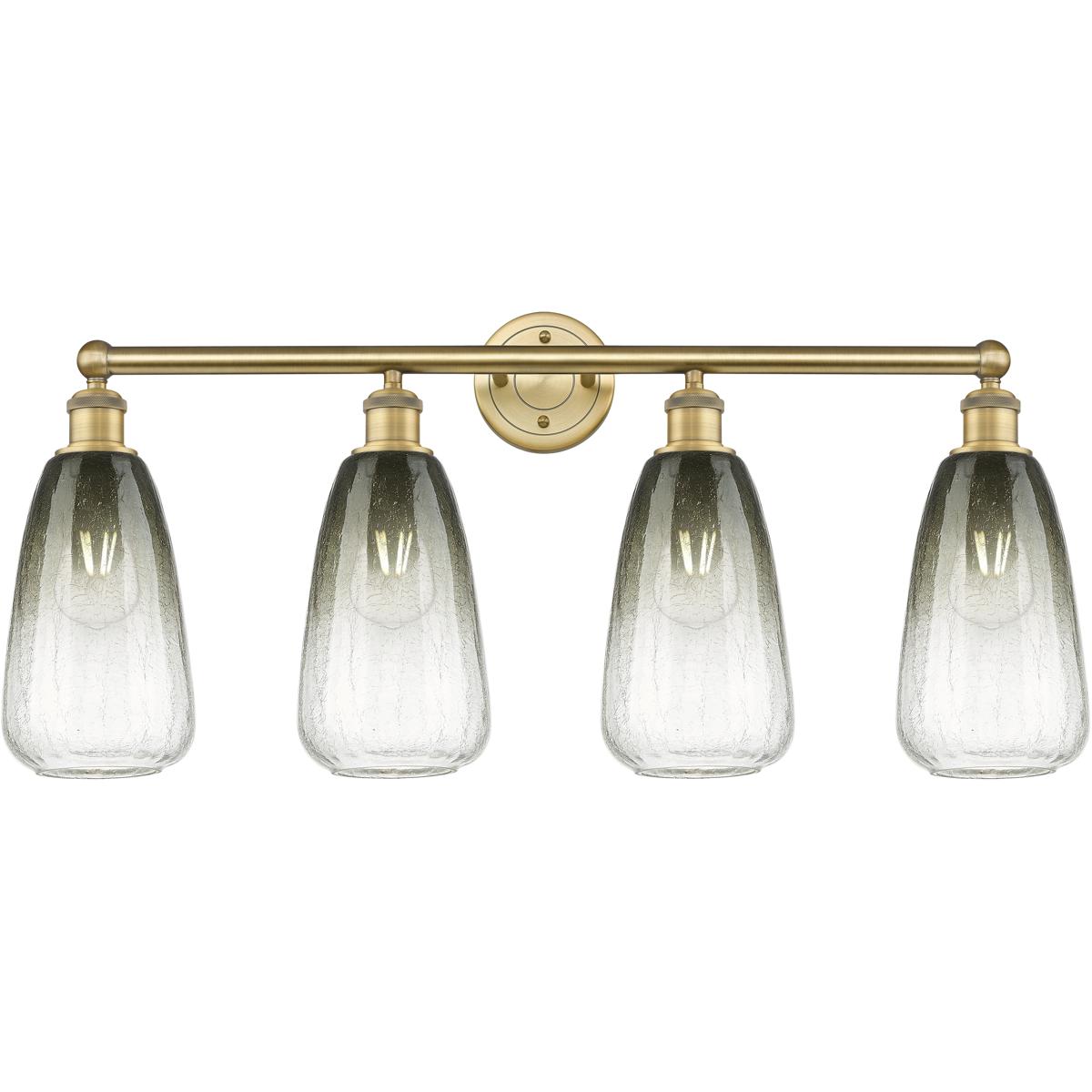 Innovations Lighting 616-4W-BB-G480-6SL Edison Brookhaven Almond 4 Light 33 inch Brushed Brass Bath Vanity Light Wall Light in Slate Glass