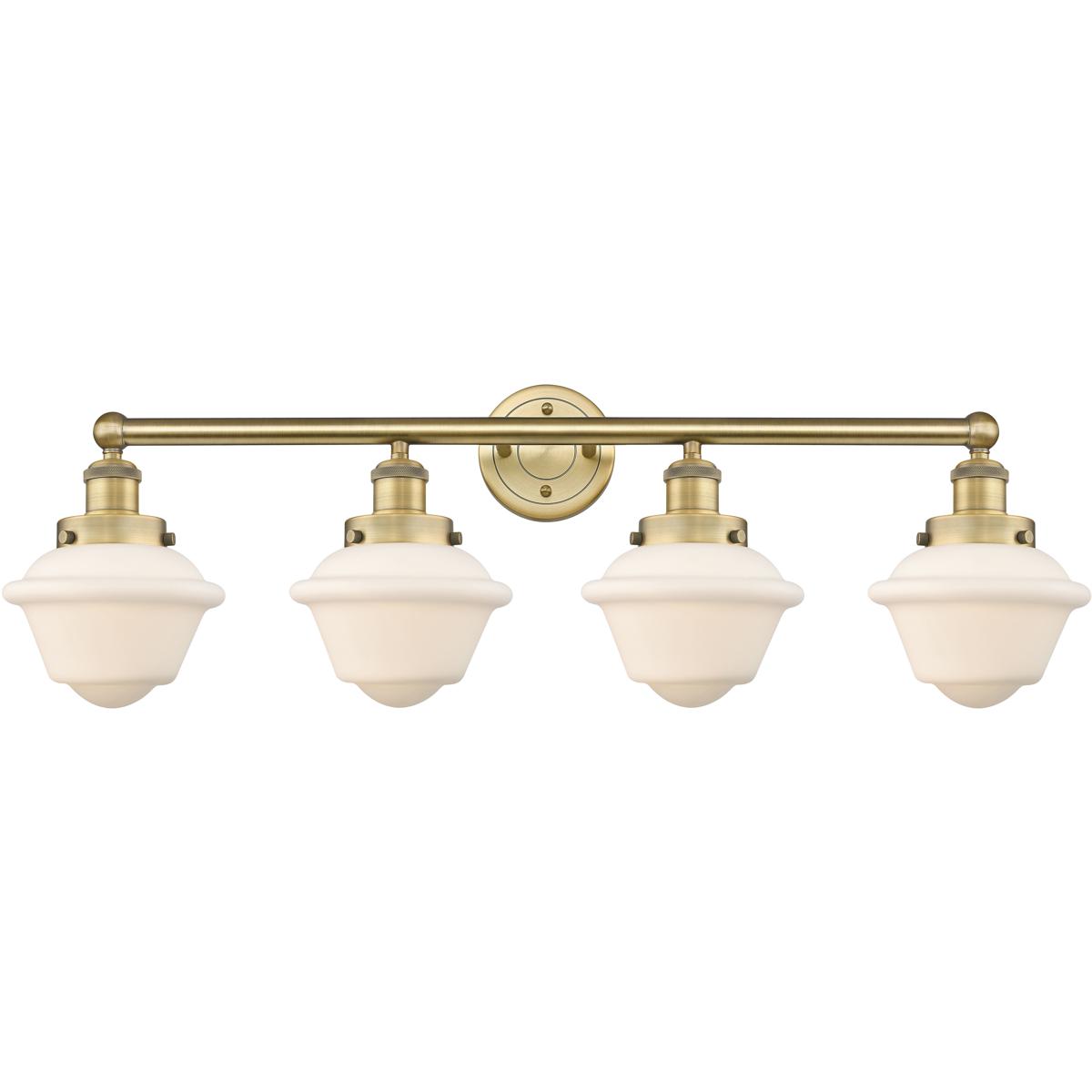 Innovations Lighting 616-4W-BB-G531 Oxford 4 Light 33.5 inch Brushed Brass Bath Vanity Light Wall Light in Matte White Glass