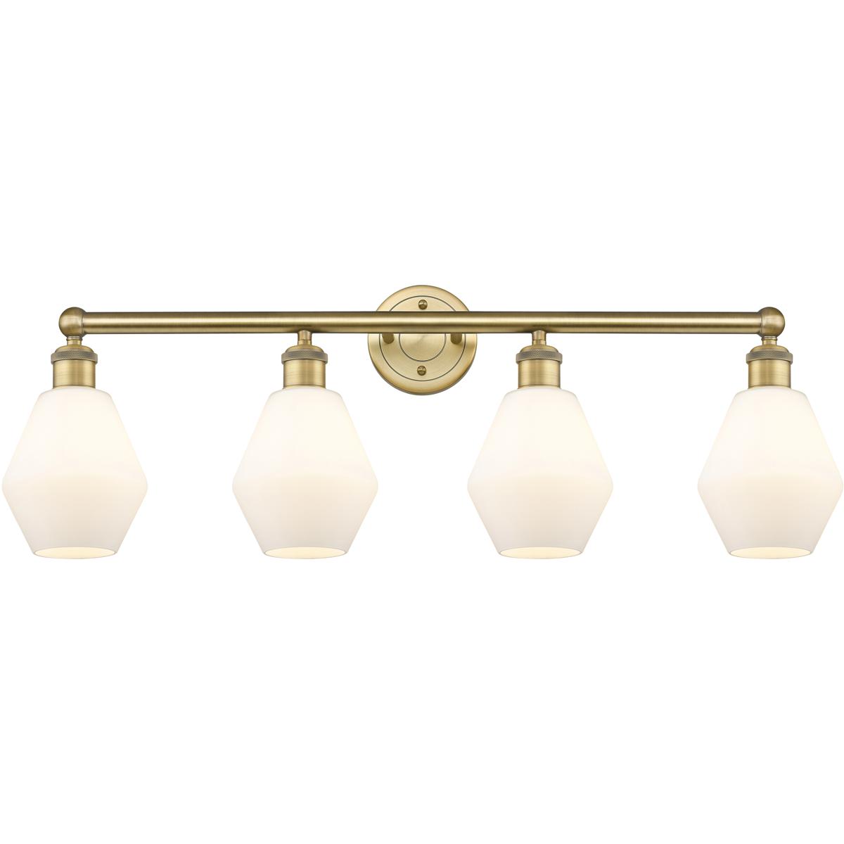 Innovations Lighting 616-4W-BB-G651-6 Cindyrella 4 Light 33 inch Brushed Brass Bath Vanity Light Wall Light in Cased Matte White