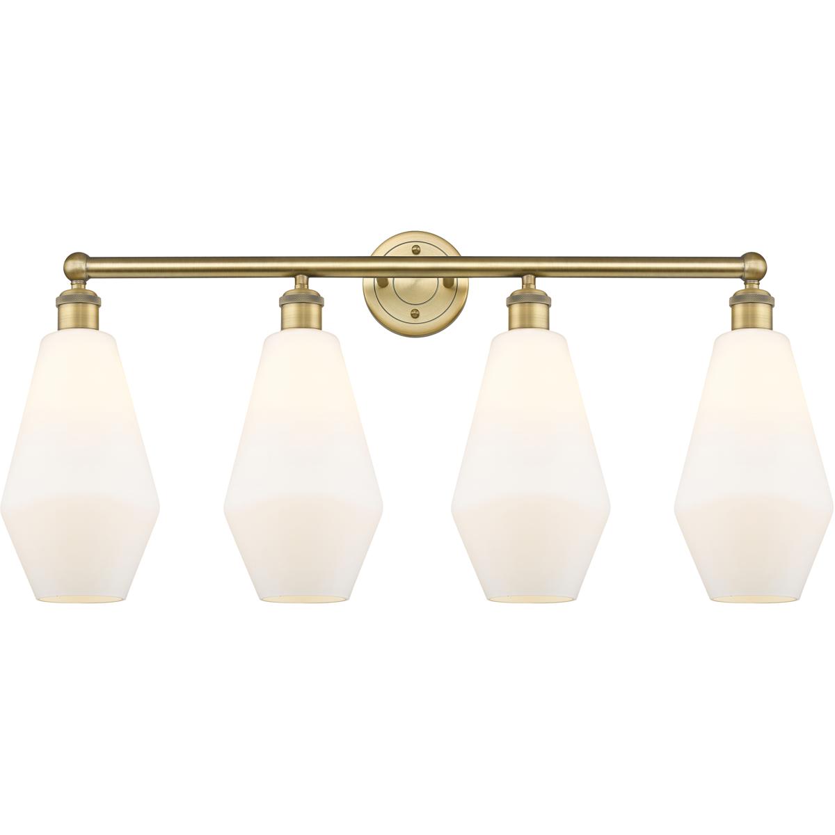 Innovations Lighting 616-4W-BB-G651-7 Cindyrella 4 Light 34 inch Brushed Brass Bath Vanity Light Wall Light in Cased Matte White