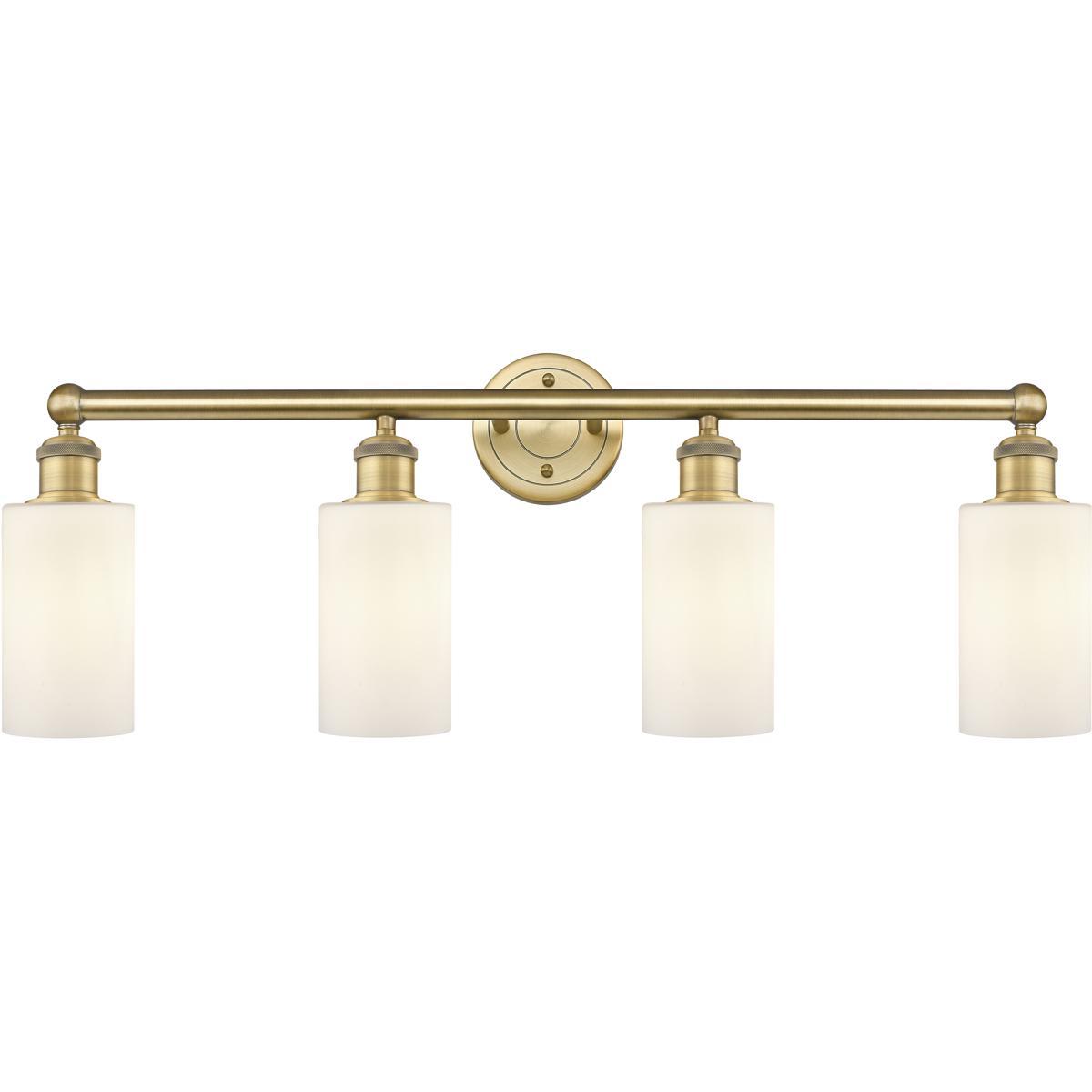 Innovations Lighting 616-4W-BB-G801 Clymer 4 Light 30.88 inch Brushed Brass Bath Vanity Light Wall Light in Matte White